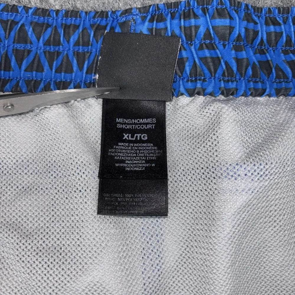 The North Face Swim Trunks Men's XL Blue Black Geometric Print Board Shorts Mesh